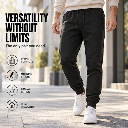 Men's Warm Joggers with Zipper Pockets