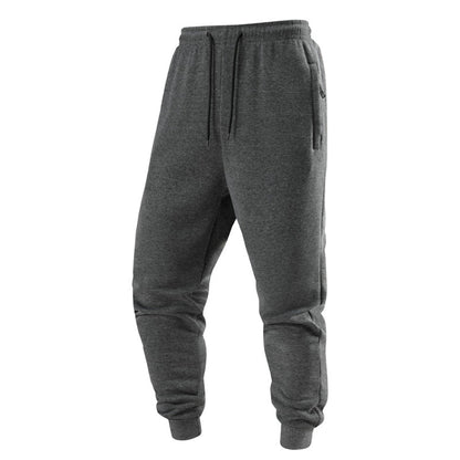 Men's Warm Joggers with Zipper Pockets