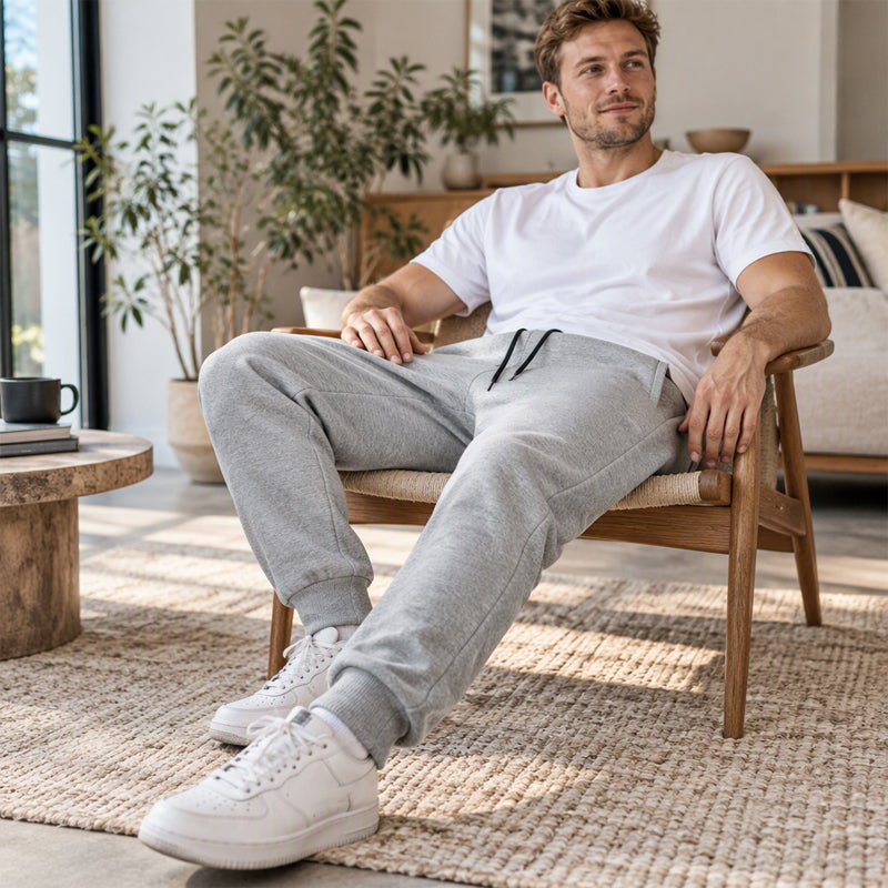 Men's Warm Joggers with Zipper Pockets