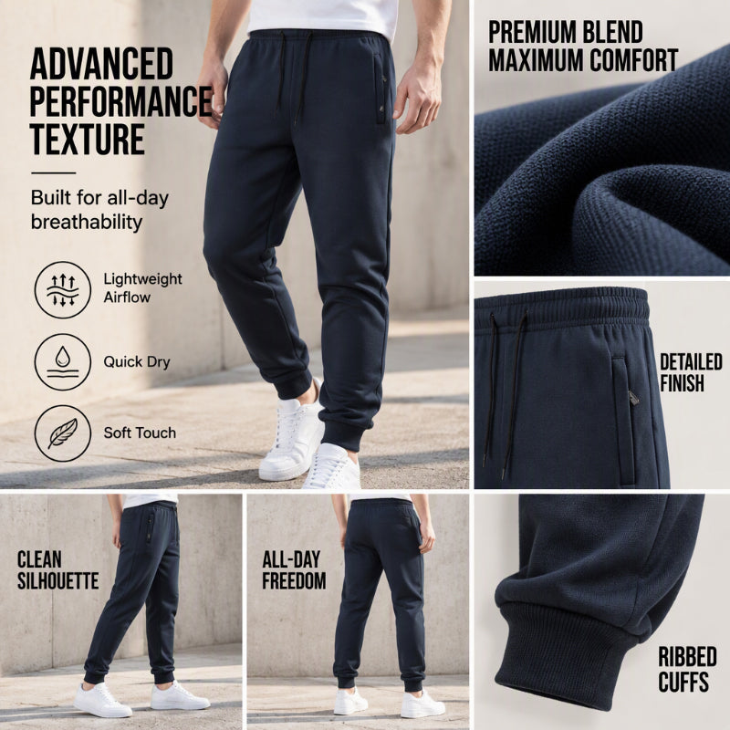 Men's Warm Joggers with Zipper Pockets