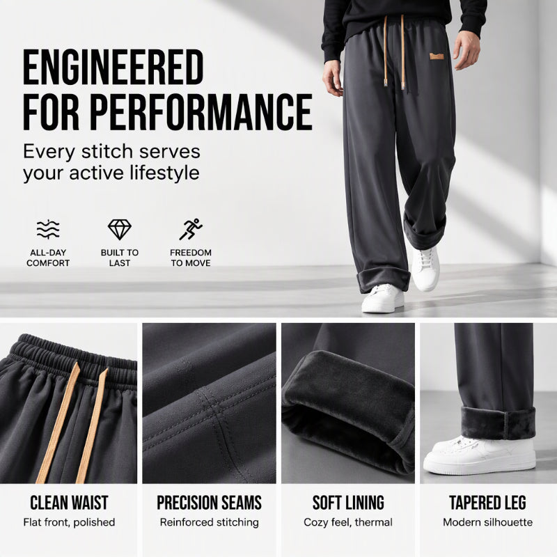🔥Pantalon thermique d'hiver à coupe droite pour homme