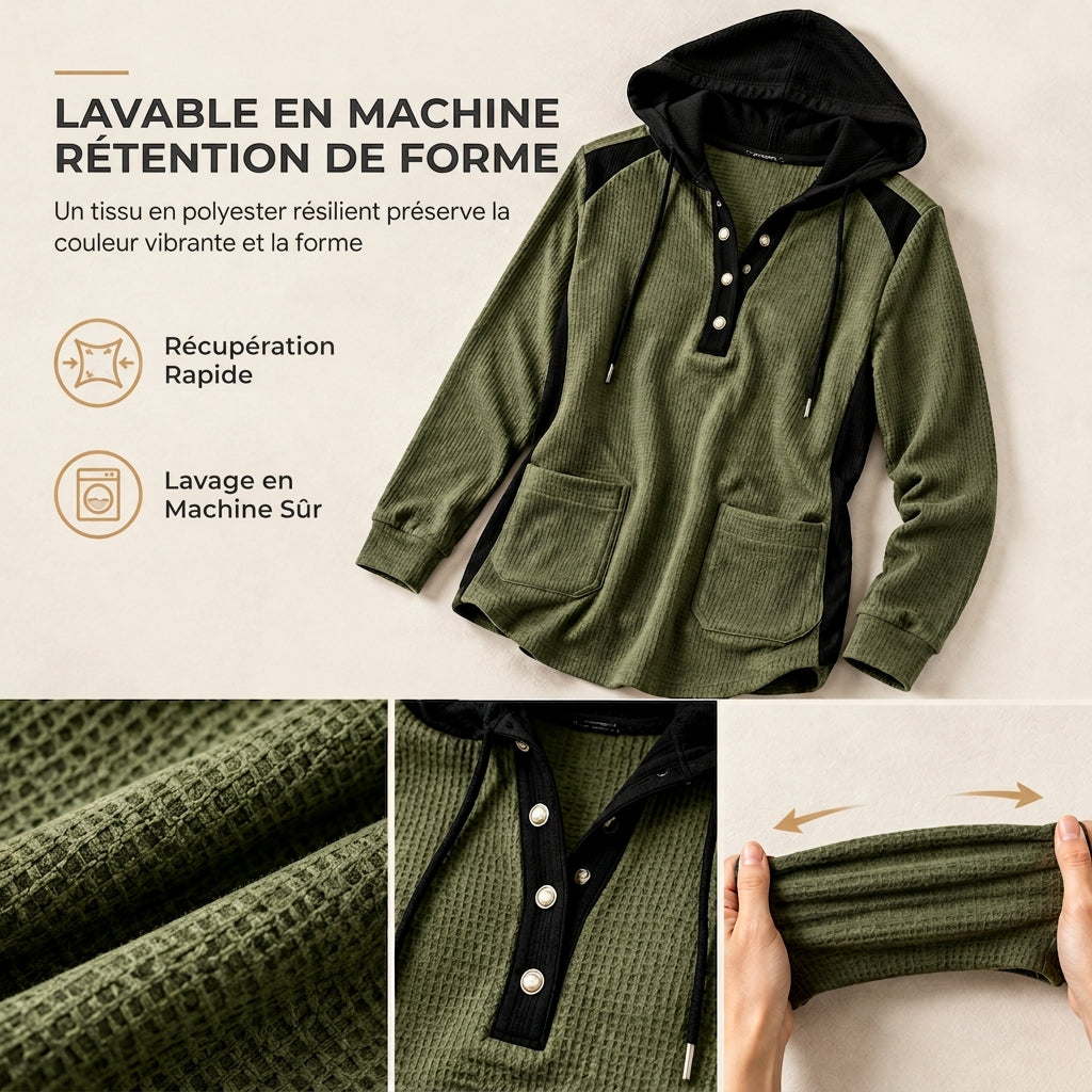 Pull en maille décontracté à col en V pour femme