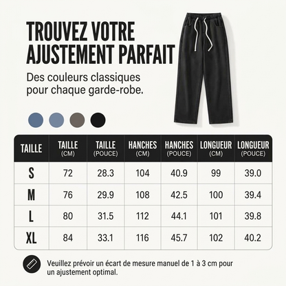 Jeans en denim droit pour femme, doublure chaude