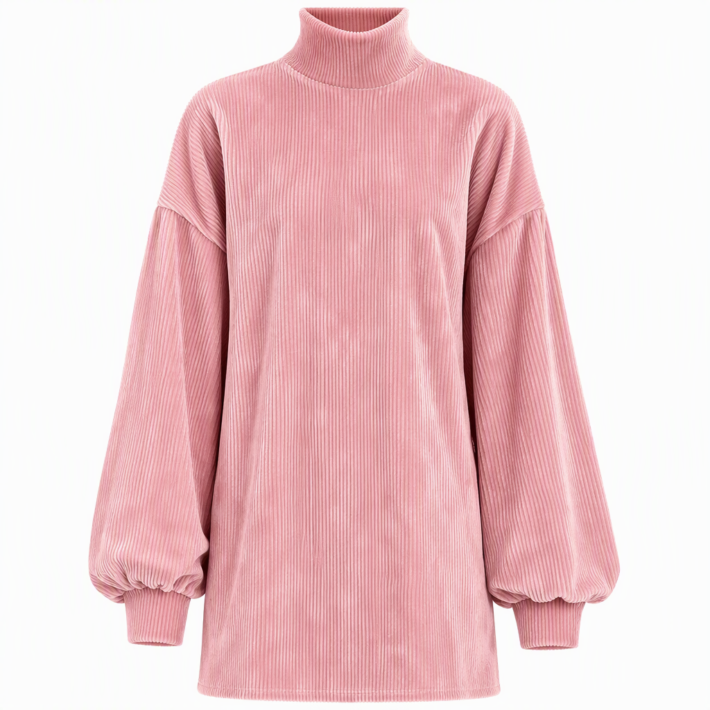 Robe d'automne élégante ample pour femme avec longues manches lanternées