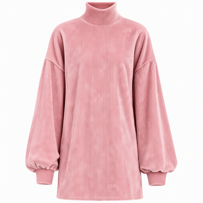 Robe d'automne élégante ample pour femme avec longues manches lanternées