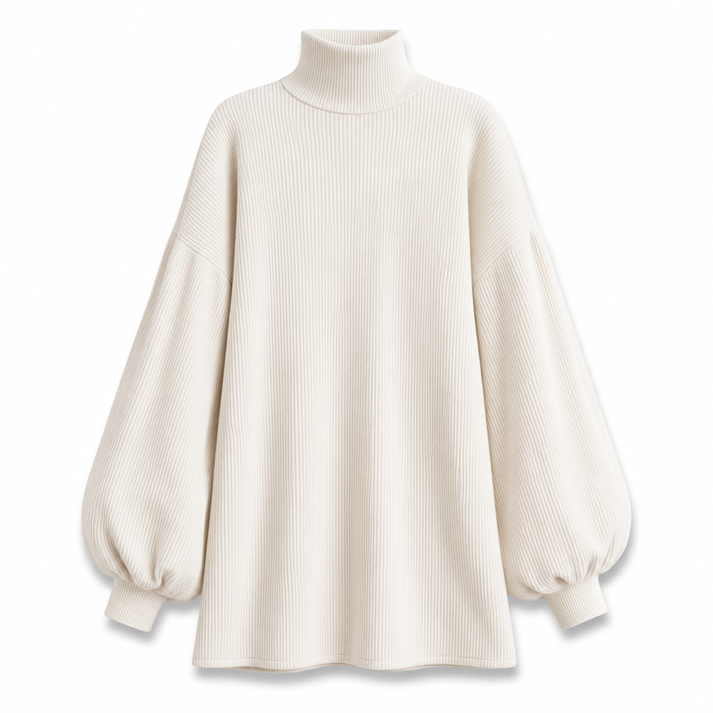 Robe d'automne élégante ample pour femme avec longues manches lanternées