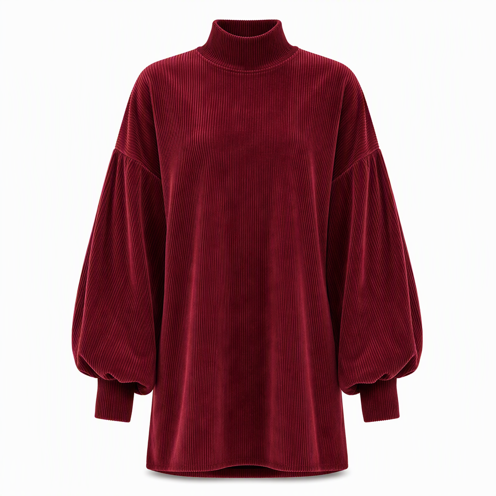 Robe d'automne élégante ample pour femme avec longues manches lanternées