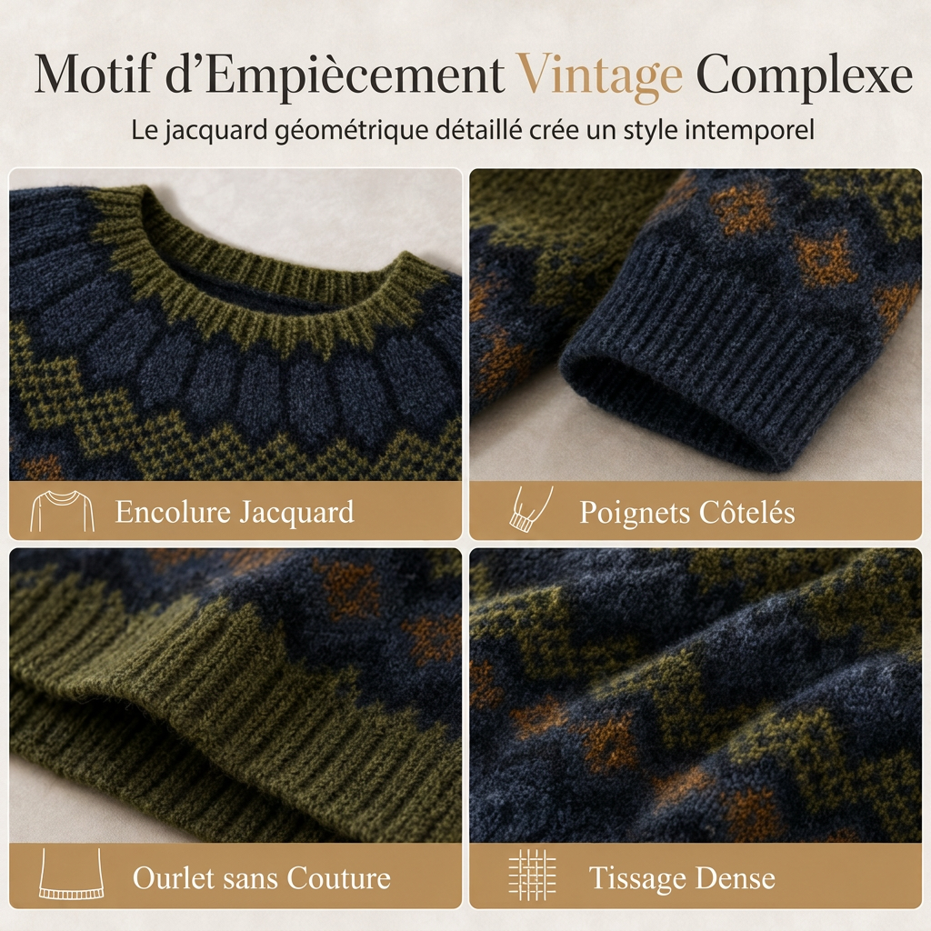 Pull en maille à col rond et bloc de couleurs oversize pour femme