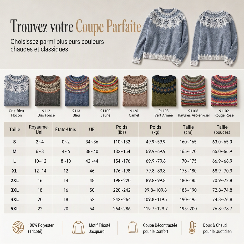 Pull en maille à col rond et bloc de couleurs oversize pour femme