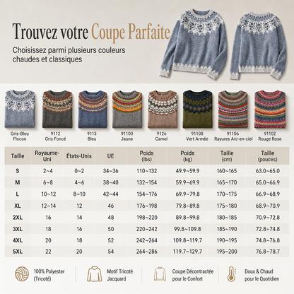 Pull en maille à col rond et bloc de couleurs oversize pour femme