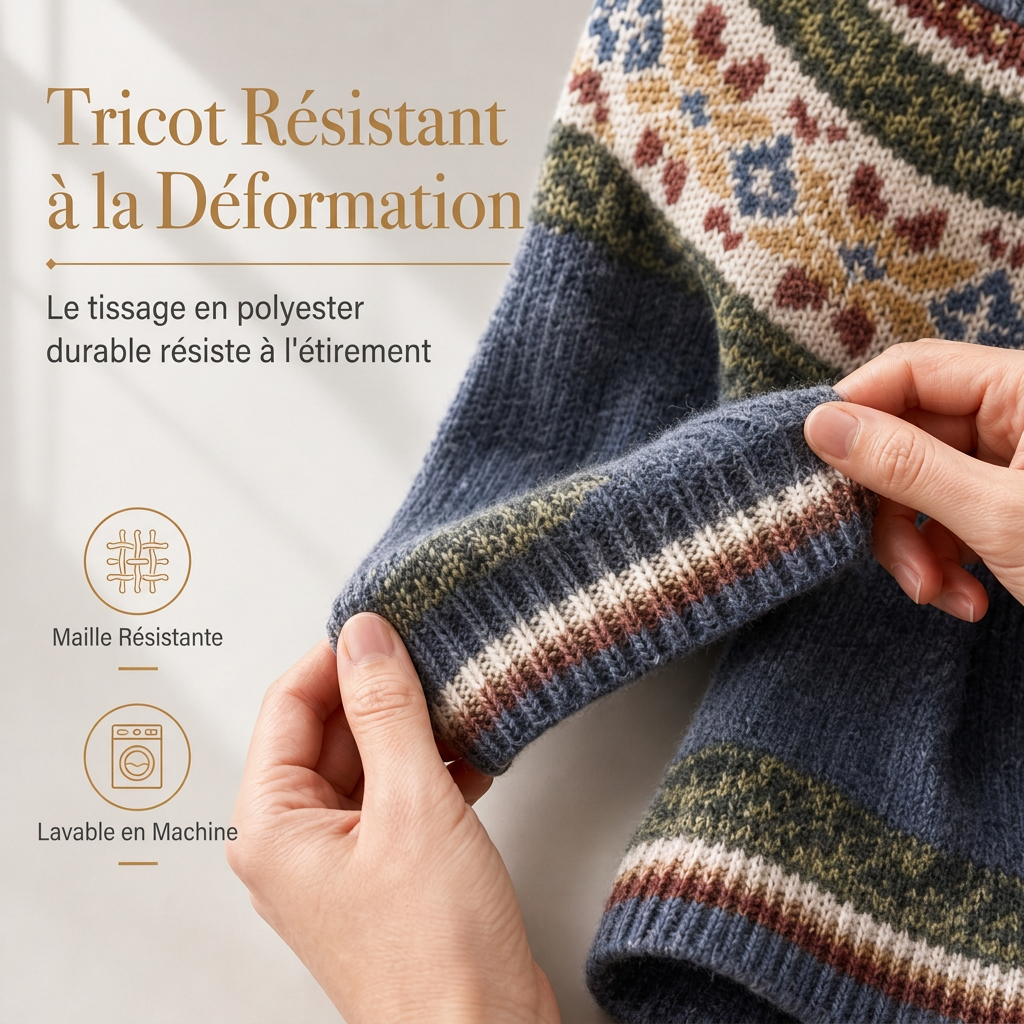 Pull en maille à col rond et bloc de couleurs oversize pour femme