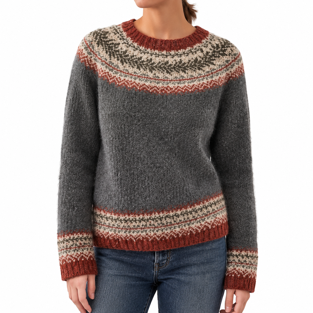 Pull en maille à col rond et bloc de couleurs oversize pour femme