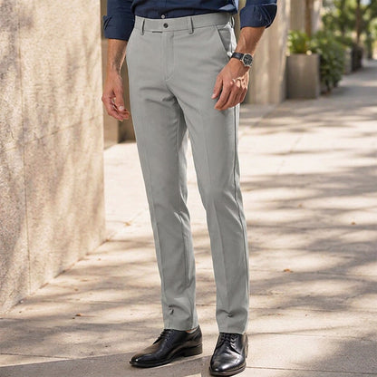 Pantalon de costume ajusté taille mi-haute pour hommes
