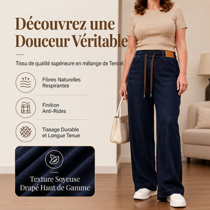 Jeans larges décontractés à cordon de serrage pour femme
