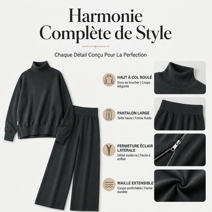 Ensemble décontracté femme à col roulé et pantalon