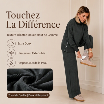 Ensemble décontracté femme à col roulé et pantalon