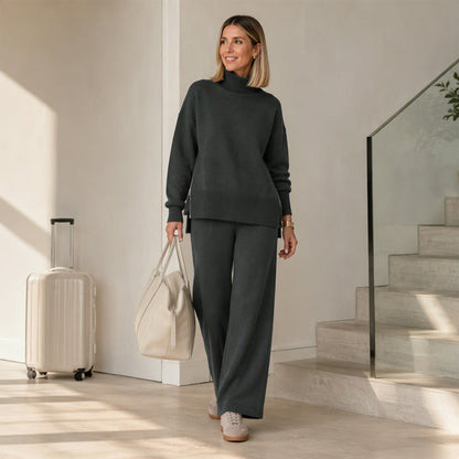 Ensemble décontracté femme à col roulé et pantalon