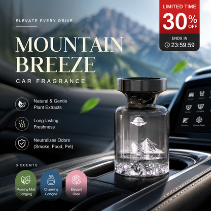 🥳 Gorąca wyprzedaż 2026! 🚗🌿 50% ZNIŻKI! Odświeżacz powietrza do samochodu 110 ml – długotrwały – Naturalne ekstrakty roślinne, eliminuje zapach dymu i zwierząt. Świeżość na tygodnie. Design inspirowany górami. Oddychaj swobodnie! 💨✨