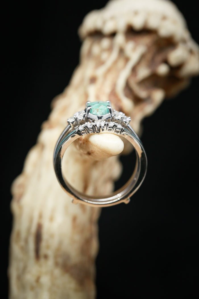 🎁Sterling Silver Natural Turquoise Diamond Ring