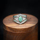 🎁Sterling Silver Natural Turquoise Diamond Ring