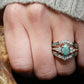 🎁Sterling Silver Natural Turquoise Diamond Ring