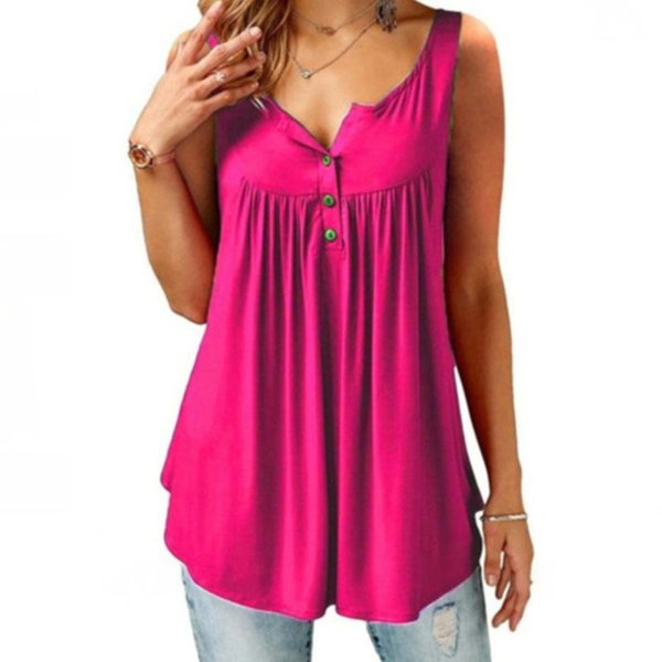 Women's Button-Front Tunic Tank Top