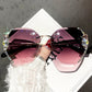 2022 Woman Rimless Diamond Sunglasses