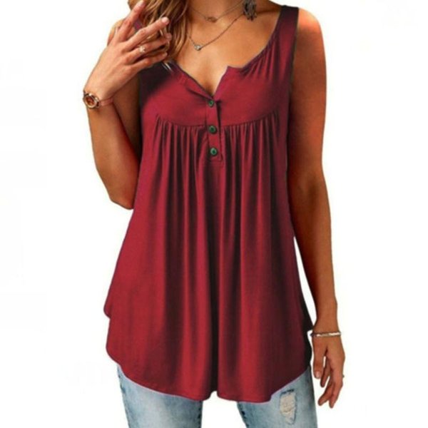 Women's Button-Front Tunic Tank Top