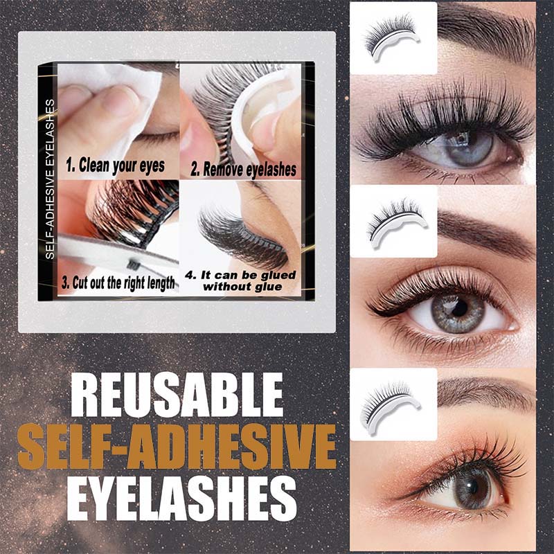 Self-adhesive Smooth False Eyelashes（3 Pairs）