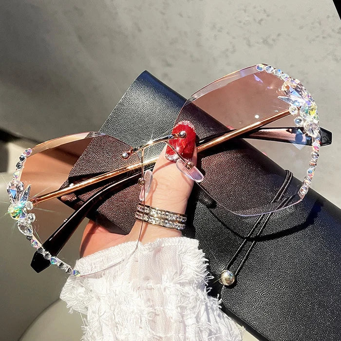 2022 Woman Rimless Diamond Sunglasses