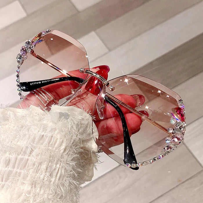 2022 Woman Rimless Diamond Sunglasses