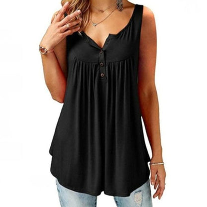 Women's Button-Front Tunic Tank Top