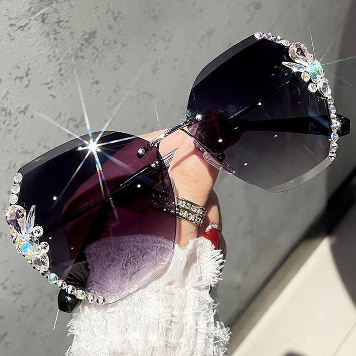 2022 Woman Rimless Diamond Sunglasses