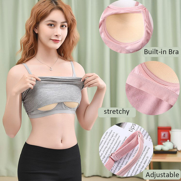 Soutien-gorge intégré caraco en coton stretch